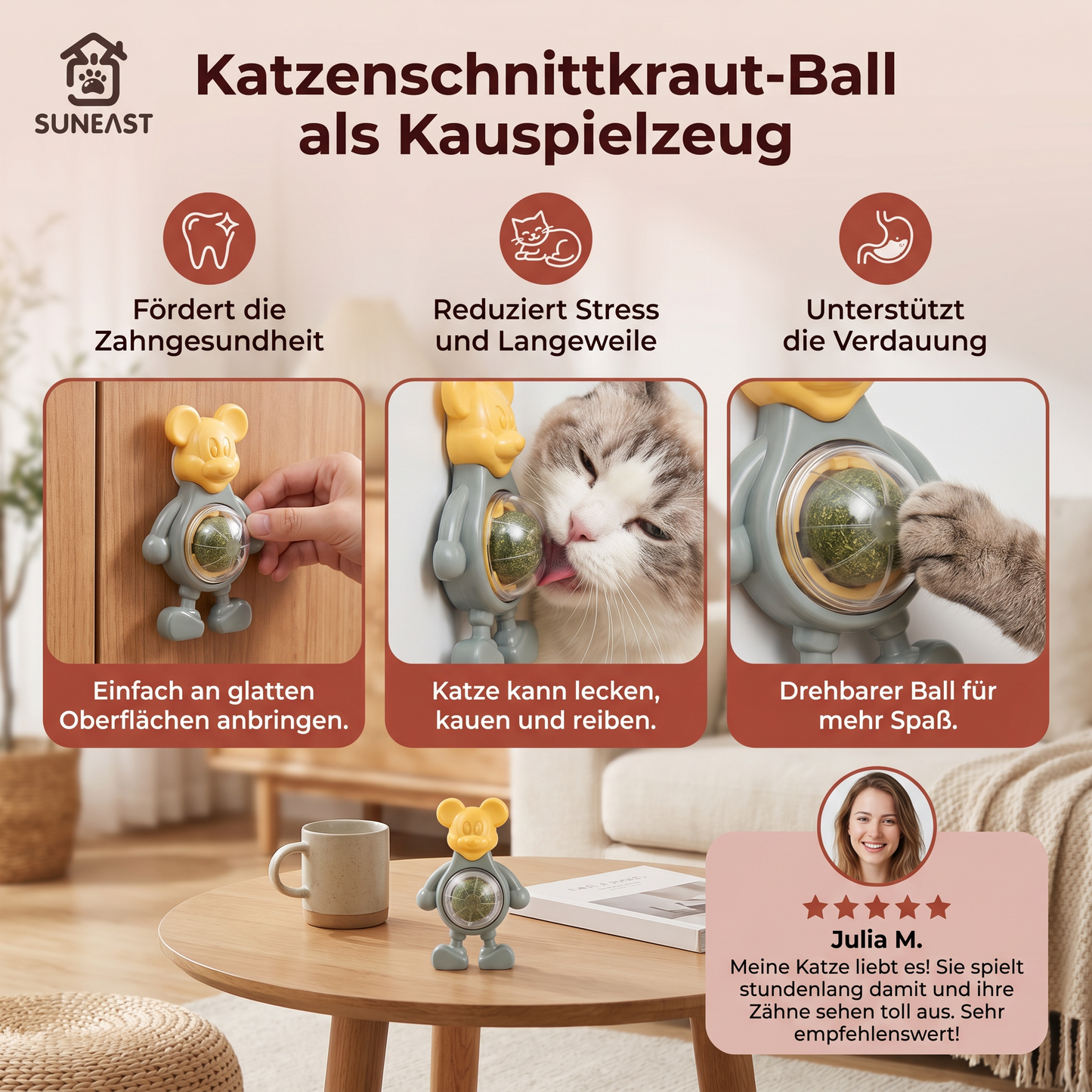 Katzenschnittkraut-Ball als Kauspielzeug