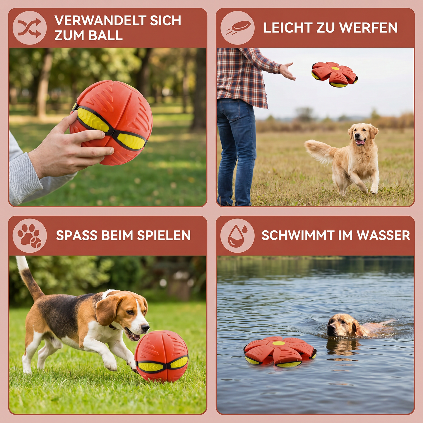 Interaktiver Flugball für Hunde