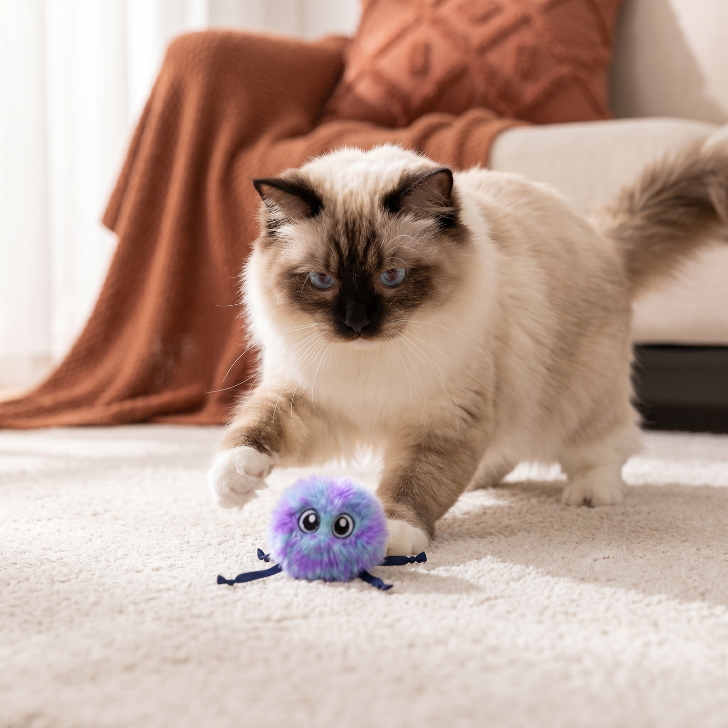 Niedliches interaktives Plüsch-Rollspielzeug für Katzen