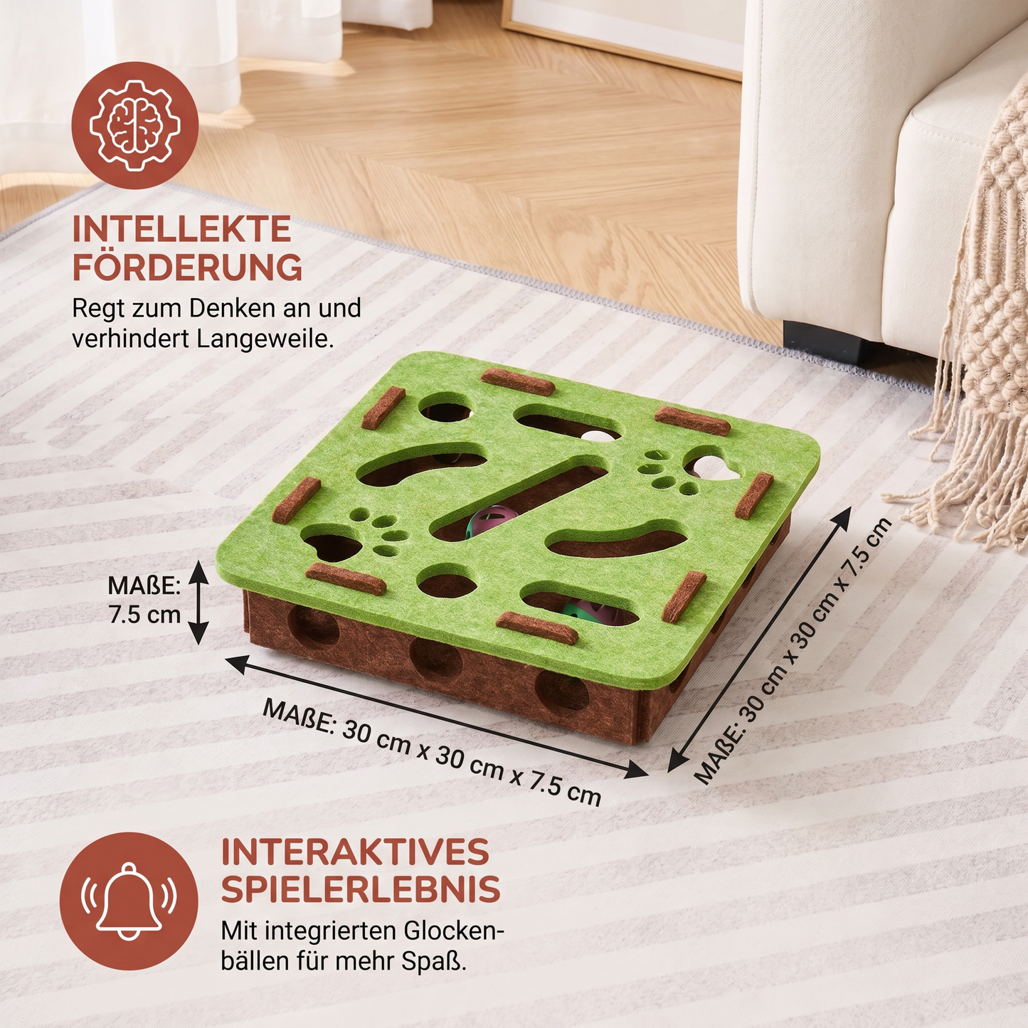 Interaktives Puzzle-Spielzeug aus Filz für Katzen