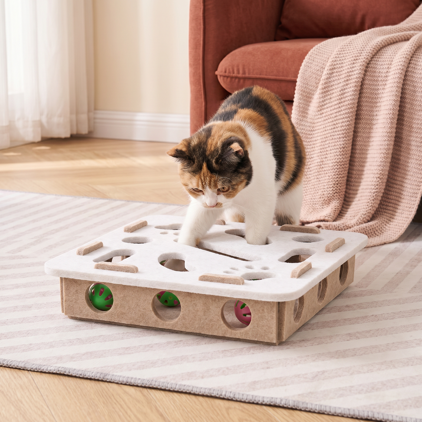 Interaktives Puzzle-Spielzeug aus Filz für Katzen