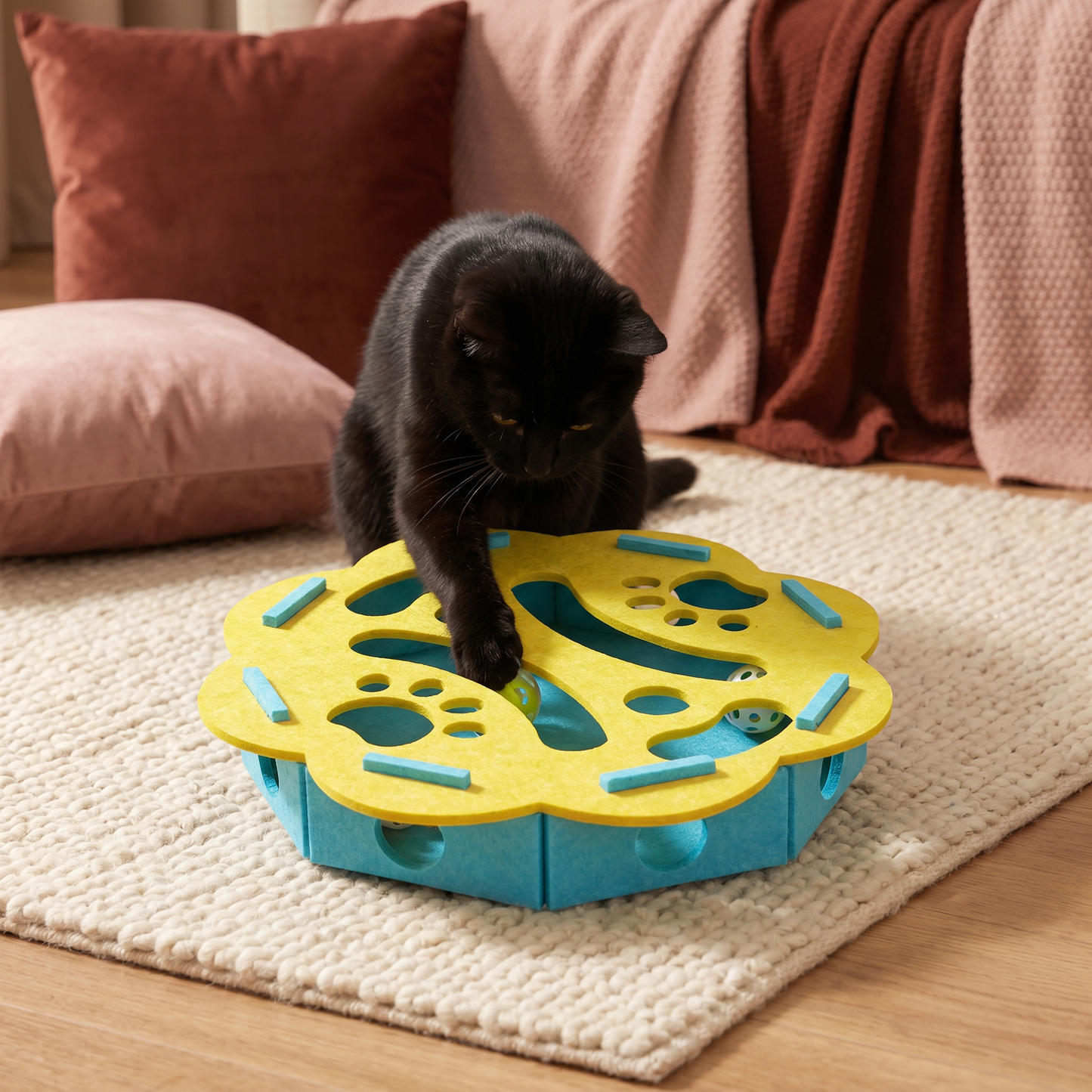 Interaktives Puzzle-Spielzeug aus Filz für Katzen