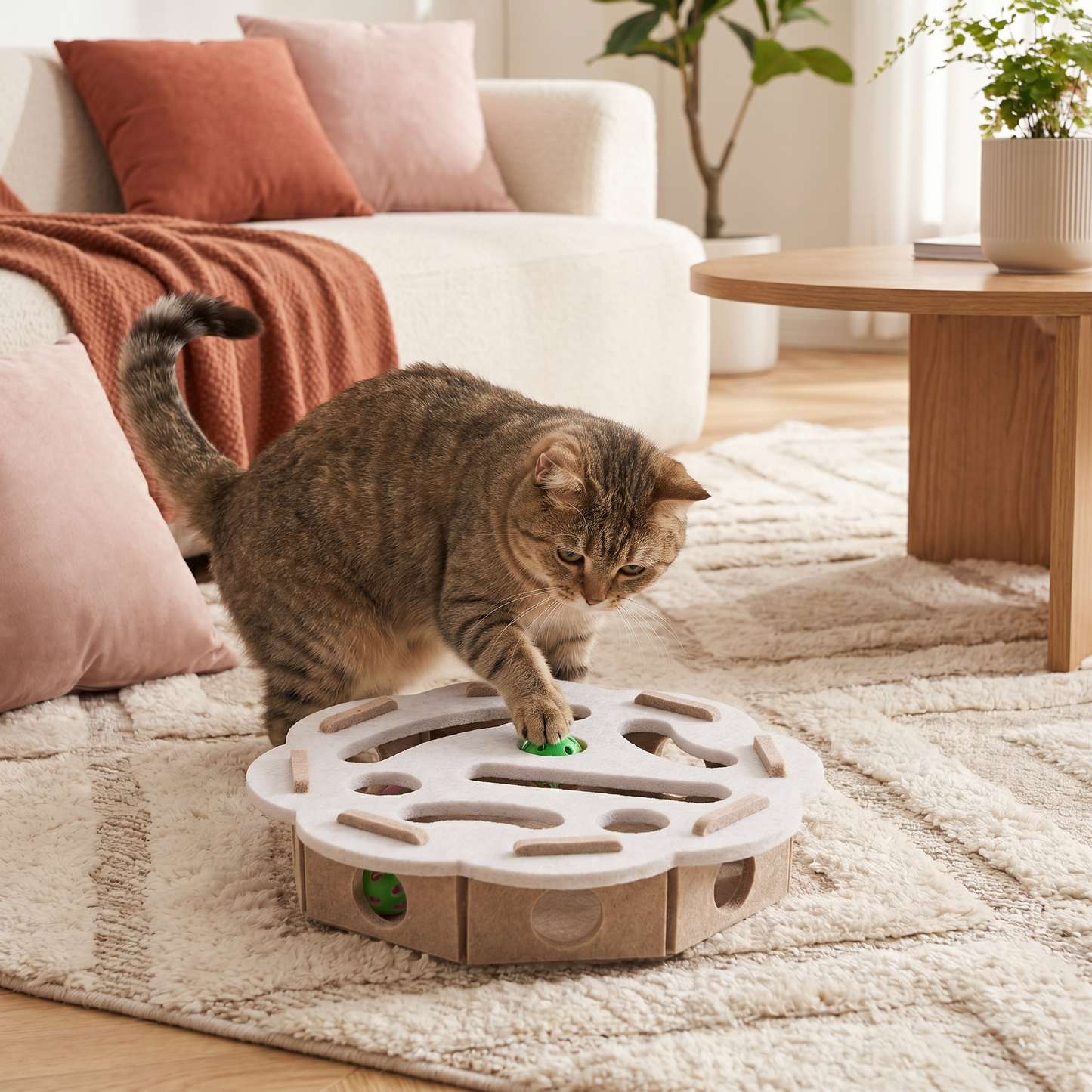 Interaktives Puzzle-Spielzeug aus Filz für Katzen