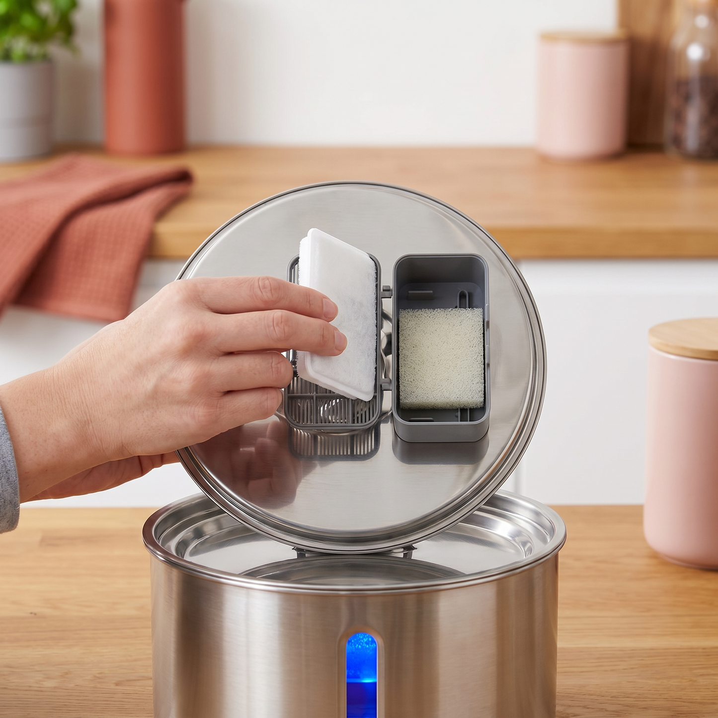 Intelligenter, antibakterieller Trinkbrunnen aus Edelstahl für Haustiere – 4 l, extrem leise, für eine bessere Flüssigkeitszufuhr und Gesundheit Ihres Haustieres
