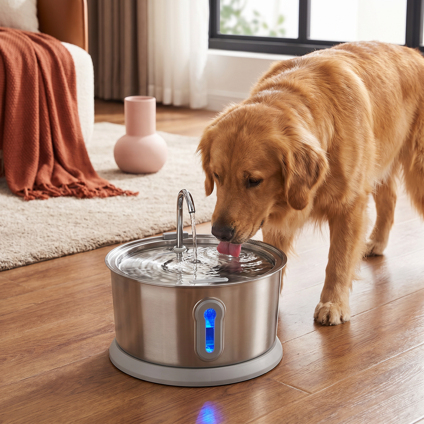 Intelligenter, antibakterieller Trinkbrunnen aus Edelstahl für Haustiere – 4 l, extrem leise, für eine bessere Flüssigkeitszufuhr und Gesundheit Ihres Haustieres