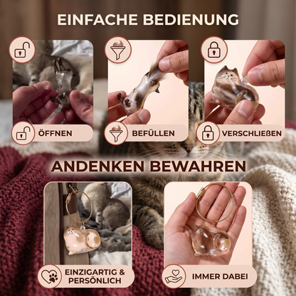 Schlüsselanhänger als Andenken mit Katzenhaaren – Andenkenhalter für Tierhaare