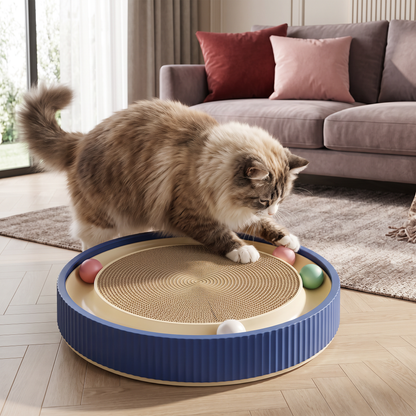 Interaktives Kratzbrett für Katzen mit Rollenden Bällen und Entspannungsbereich