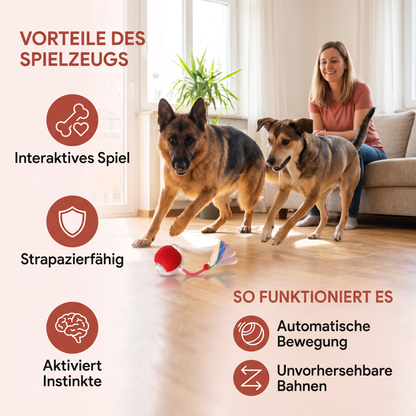 Verbesserter „Smart Rolling Dog Ball“ – strapazierfähiges interaktives Spielzeug mit Netzschwanz