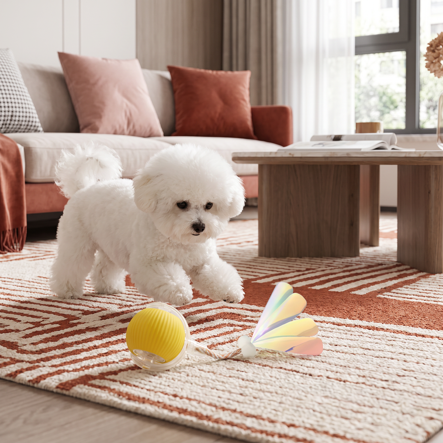 Verbesserter „Smart Rolling Dog Ball“ – strapazierfähiges interaktives Spielzeug mit Netzschwanz
