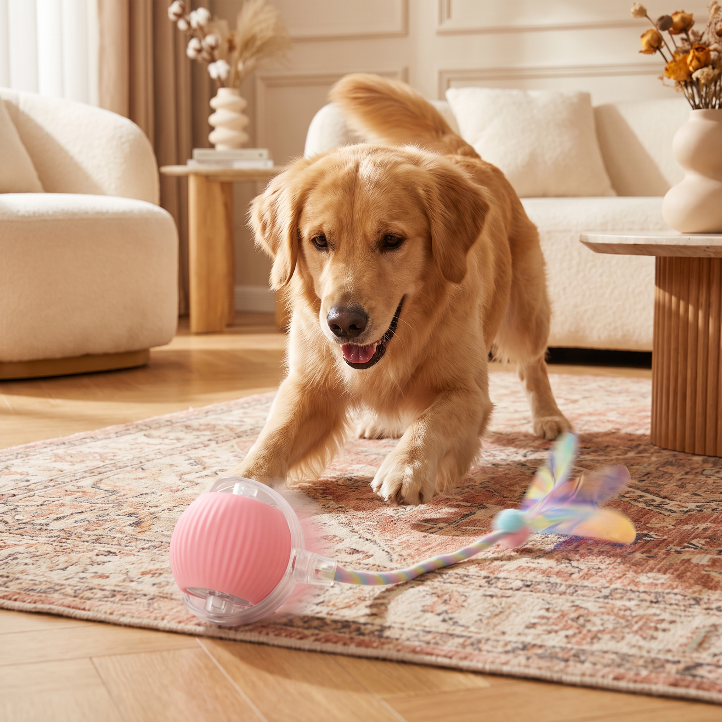 Verbesserter „Smart Rolling Dog Ball“ – strapazierfähiges interaktives Spielzeug mit Netzschwanz
