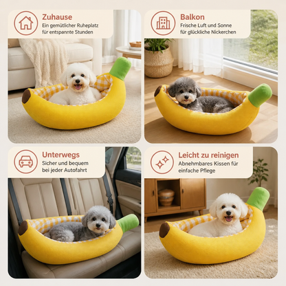 Bananenförmiges gemütliches Haustierbett für Hunde