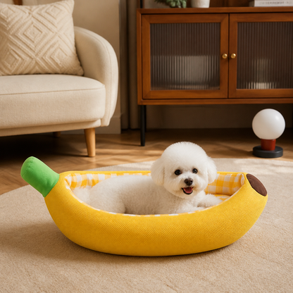 Bananenförmiges gemütliches Haustierbett für Hunde