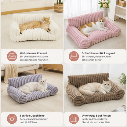 Flauschiges Wolken-Katzensofa mit weichen Seitenpolstern & Waschbarem Bezug