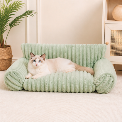 Flauschiges Wolken-Katzensofa mit weichen Seitenpolstern & Waschbarem Bezug