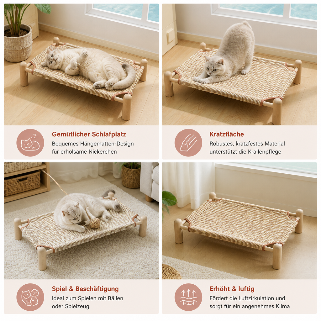 Robuster 2-in-1 hängender Katzenkratzer & Katzenbett