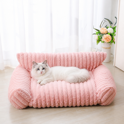 Flauschiges Wolken-Katzensofa mit weichen Seitenpolstern & Waschbarem Bezug