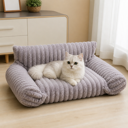 Flauschiges Wolken-Katzensofa mit weichen Seitenpolstern & Waschbarem Bezug