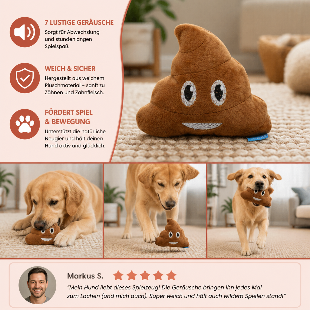 Furzendes Plüsch-Hundespielzeug mit 7 lustigen Geräuschen