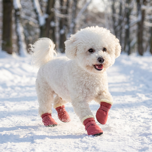 Weiche Samt-Pfotenstiefel für Hunde – Warm & rutschfest