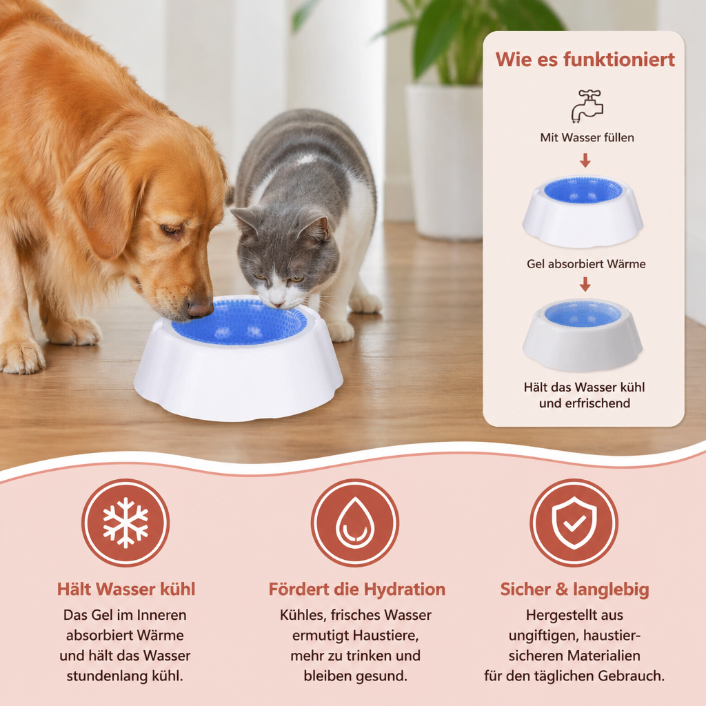 Kühlende Haustier Wasserschüssel für Hunde und Katzen
