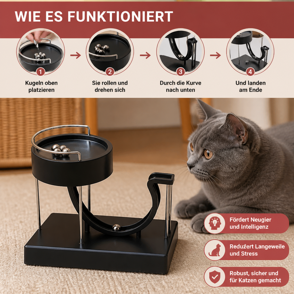 Kugelbahn Katzenspielzeug für endlosen Spaß
