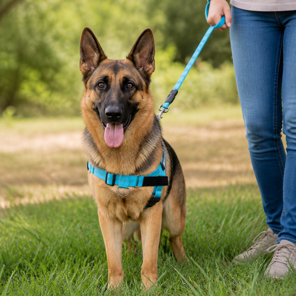 Individuell gestaltetes, reflektierendes No-Pull-Hundegeschirr mit personalisiertem Namensaufnäher