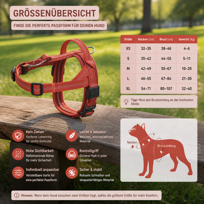 Individuell gestaltetes, reflektierendes No-Pull-Hundegeschirr mit personalisiertem Namensaufnäher
