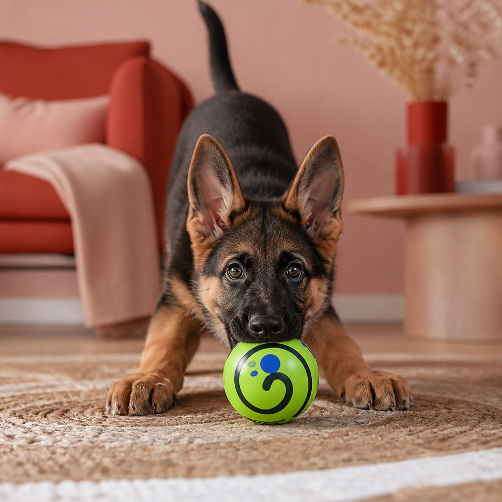 Interaktiver quietschender Wackelball für Hunde – strapazierfähiges Spielzeug zum Selbstspielen
