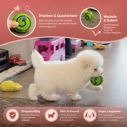 Interaktiver quietschender Wackelball für Hunde – strapazierfähiges Spielzeug zum Selbstspielen