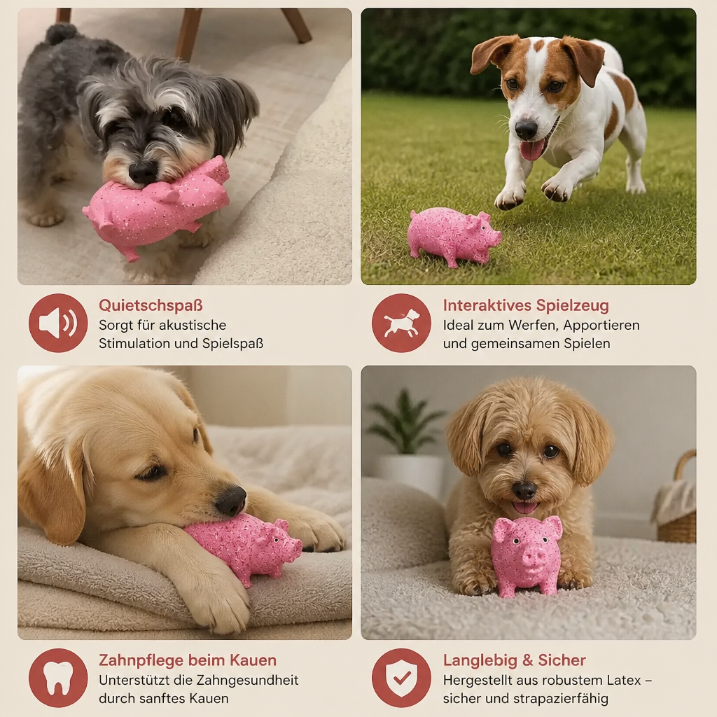 Strapazierfähiges Hundespielzeug mit lustigen Tiergeräuschen – strapazierfähiges Quietsch-Kauspielzeug aus Latex