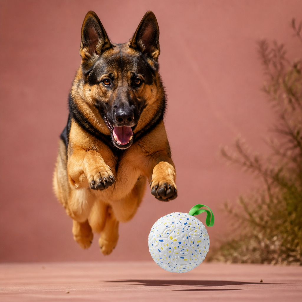 Unzerstörbarer Quietschball für Hunde – bissfestes, interaktives Zieh- und Apportierspielzeug