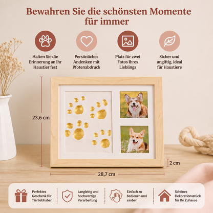 Bastelset für einen Erinnerungsrahmen mit Pfotenabdruck – zur Präsentation von Pfotenabdrücken und Fotos