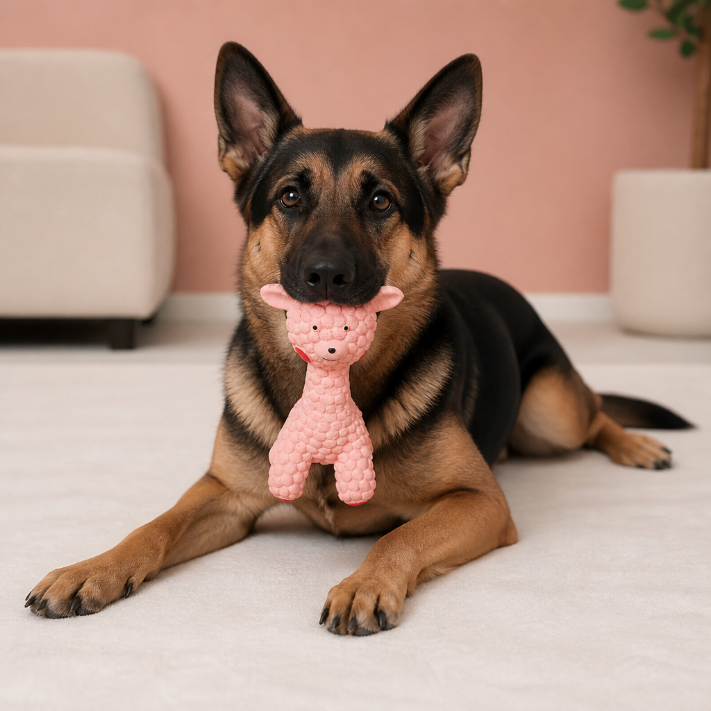 Interaktives Giraffen-Quietschspielzeug für Hunde