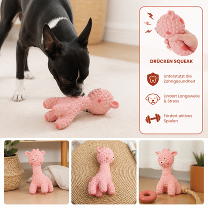 Interaktives Giraffen-Quietschspielzeug für Hunde
