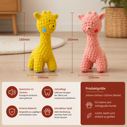 Interaktives Giraffen-Quietschspielzeug für Hunde