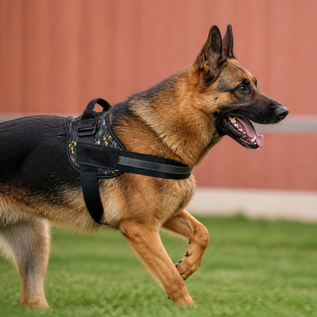 Reflektierendes verstellbares Hundegeschirr mit 3 Leinenclips – Gepolstert für Spaziergänge & Training