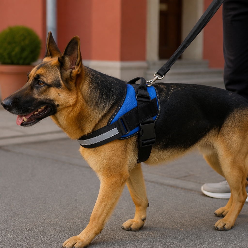 Reflektierendes verstellbares Hundegeschirr mit 3 Leinenclips – Gepolstert für Spaziergänge & Training