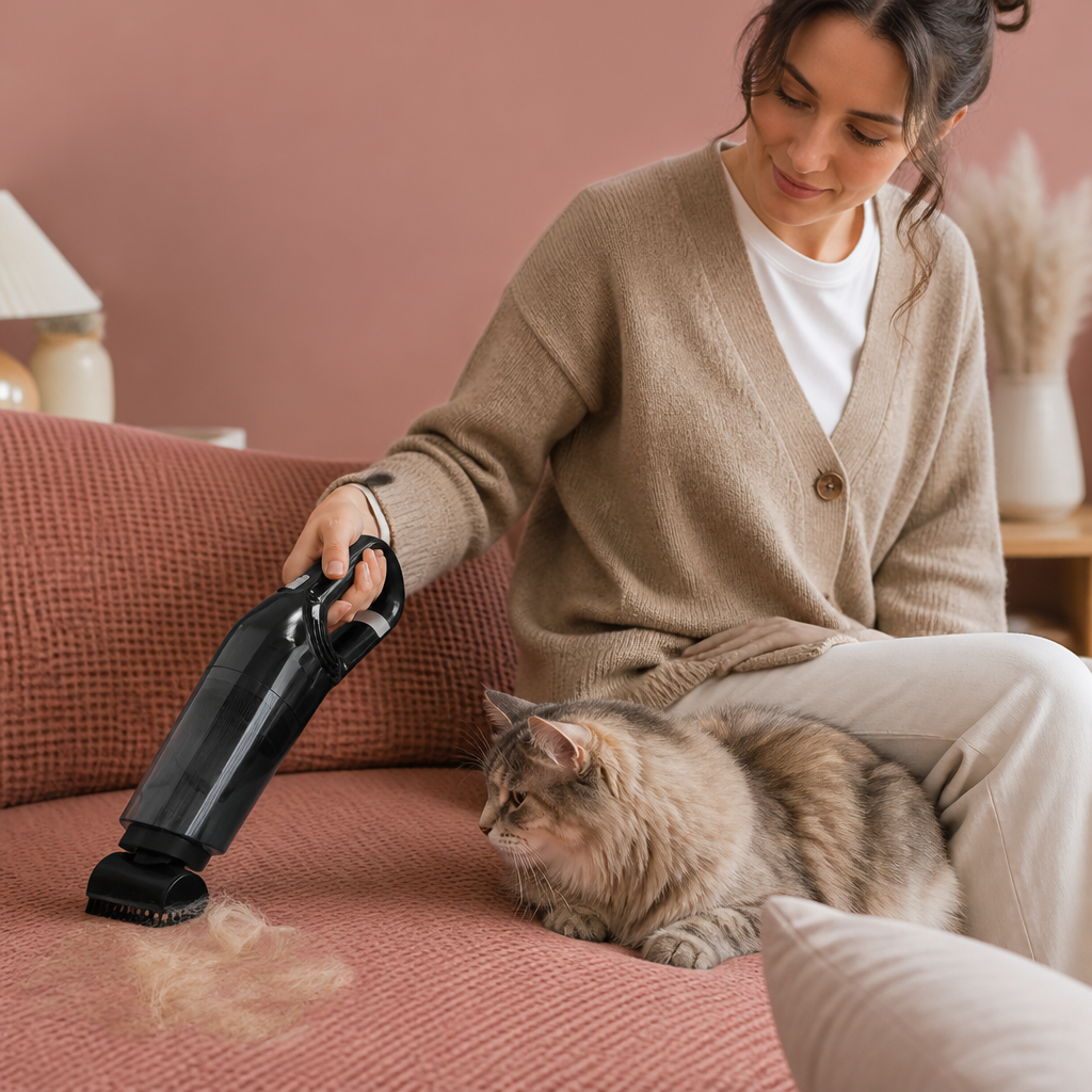 Kabelloser Tierhaarstaubsauger für Sofa und Teppich mit Starker Saugkraft