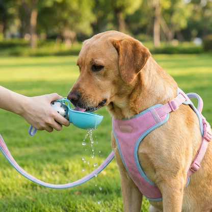 2-in-1 Reise-Trinkflasche für Hunde – Auslaufsichere Edelstahl-Wasserflasche mit Silikonnapf