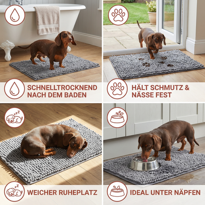 Schmutzfangmatte für Hunde – Saugstark, Rutschfest & Waschbar