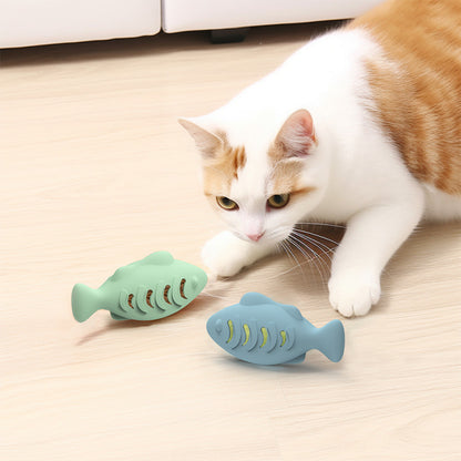 Zahnreinigender Kau- & Knabber Fisch – Interaktiver Snackspender aus Silikon für Katzen