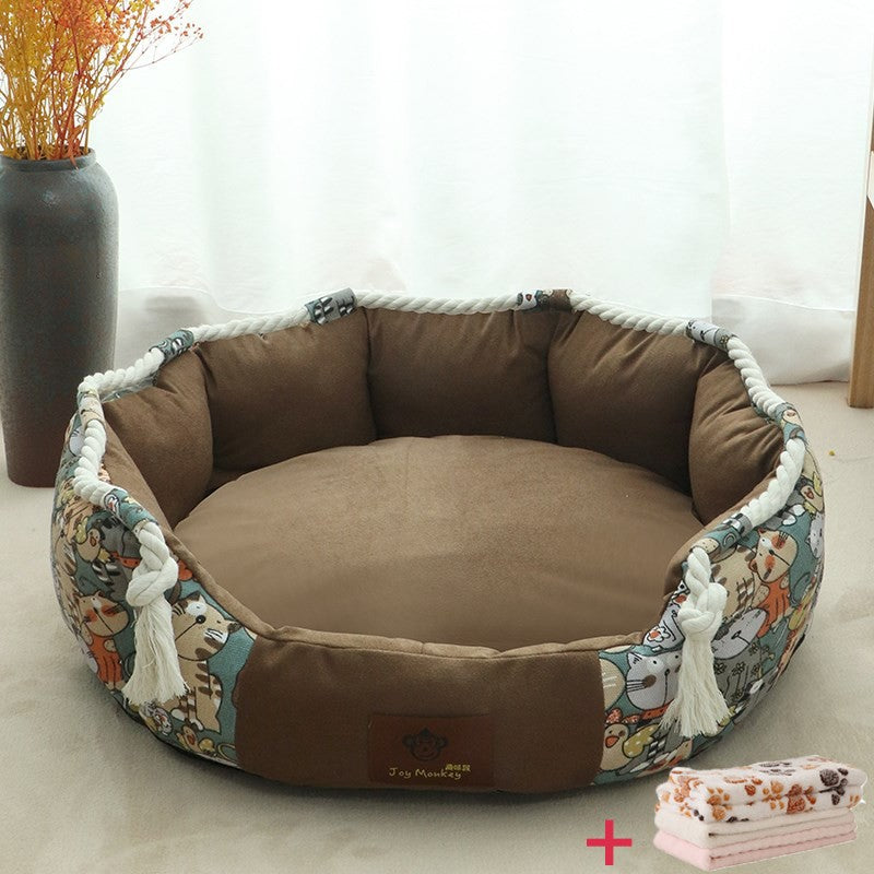 Langlebiges Hundebett mit Taschenfuntion und Kauseil