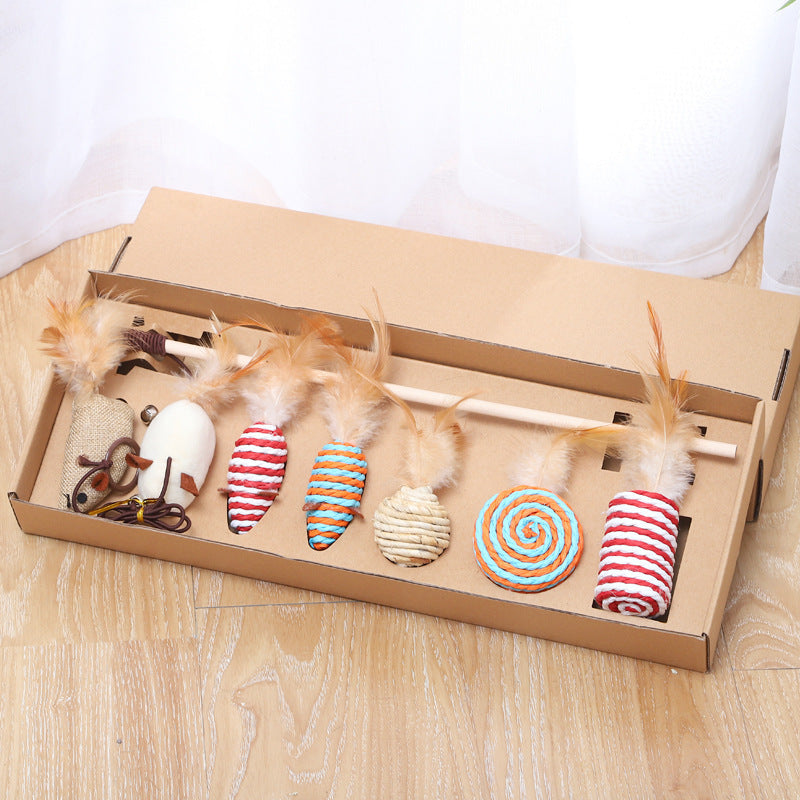 Handgefertigtes 7 Teiliges Premium Katzen Spielset