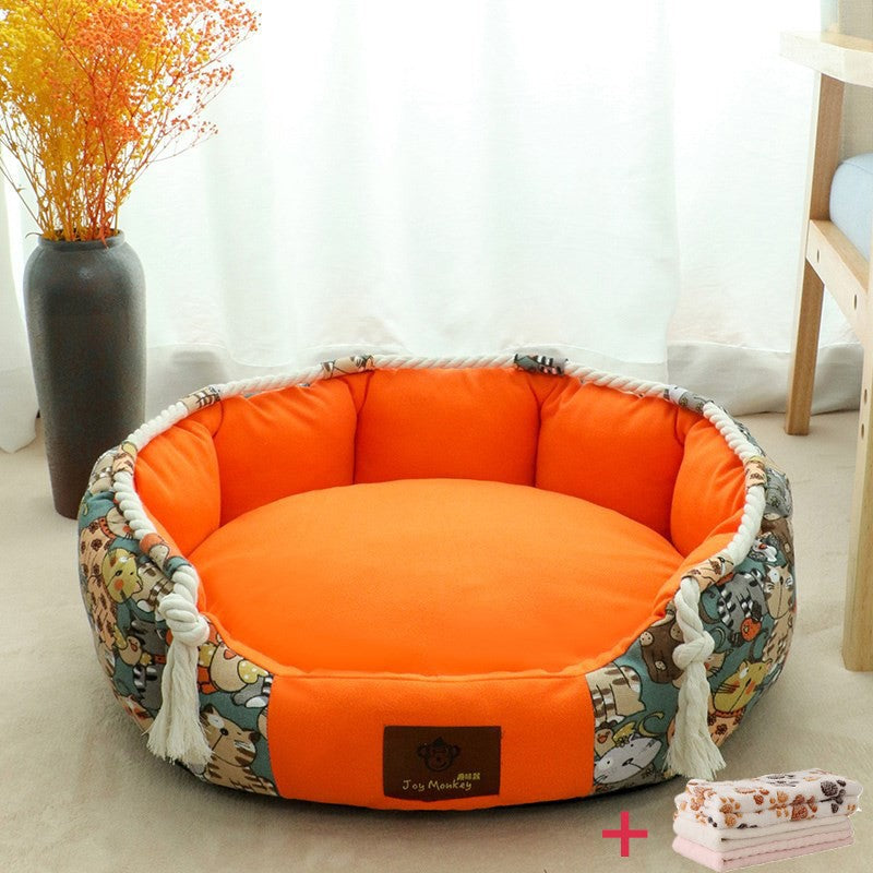 Langlebiges Hundebett mit Taschenfuntion und Kauseil