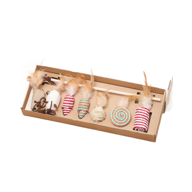 Handgefertigtes 7 Teiliges Premium Katzen Spielset