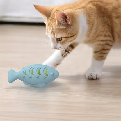 Zahnreinigender Kau- & Knabber Fisch – Interaktiver Snackspender aus Silikon für Katzen