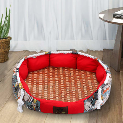 Langlebiges Hundebett mit Taschenfuntion und Kauseil