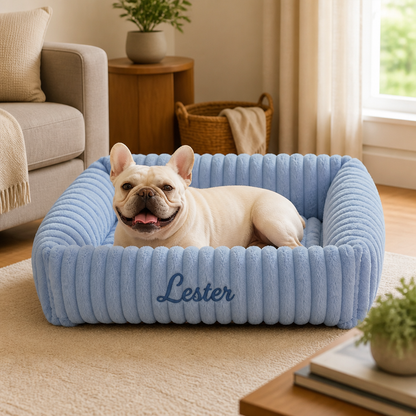 Personalisiertes, flauschiges Wolken-Hundebett mit weicher Umrandung