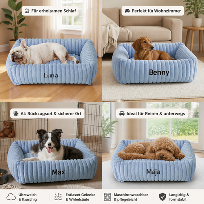 Personalisiertes, flauschiges Wolken-Hundebett mit weicher Umrandung