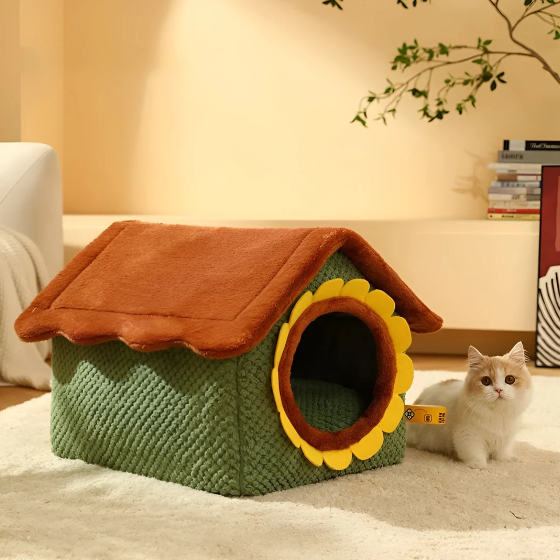 Gemütliches Katzenplüsch Zelt Bett